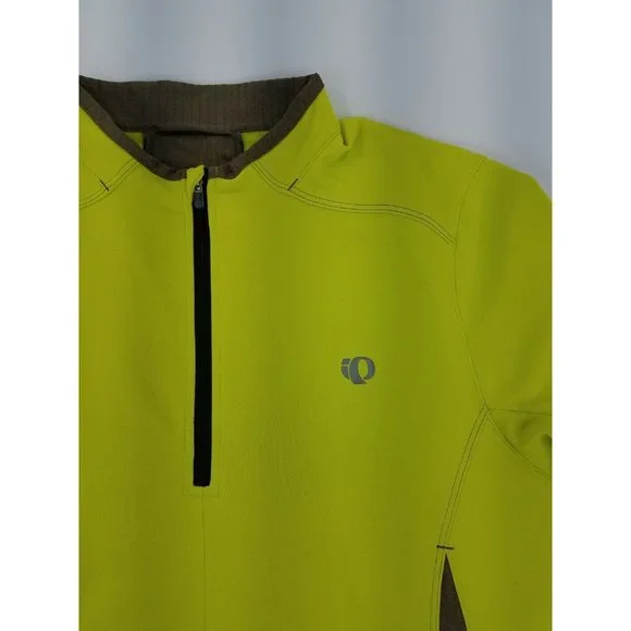 Pearl Izumi Men’s Short Sleeves 1/4 Zip Cycling Jersey Size M Neon Green B1 - Picture 3 of 12